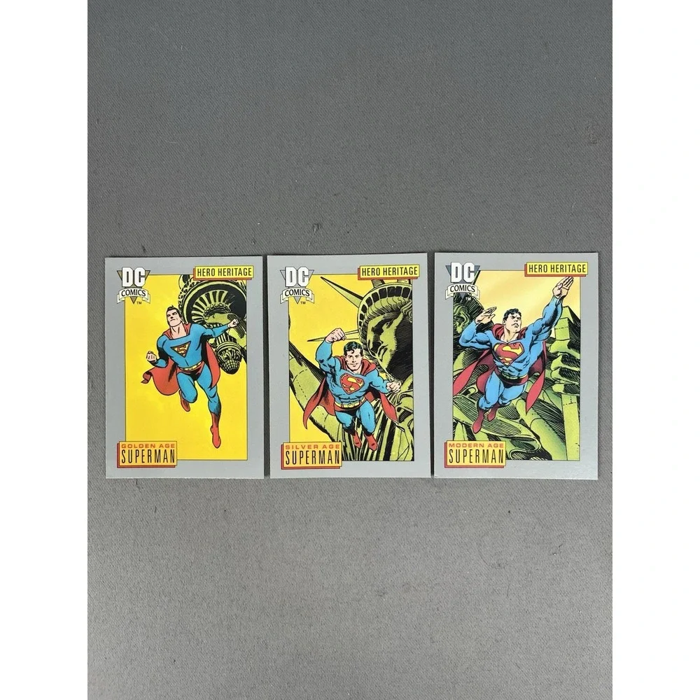 1991 DC Comic Cards SUPERMAN Hero Heritage Set‎ Of 3
